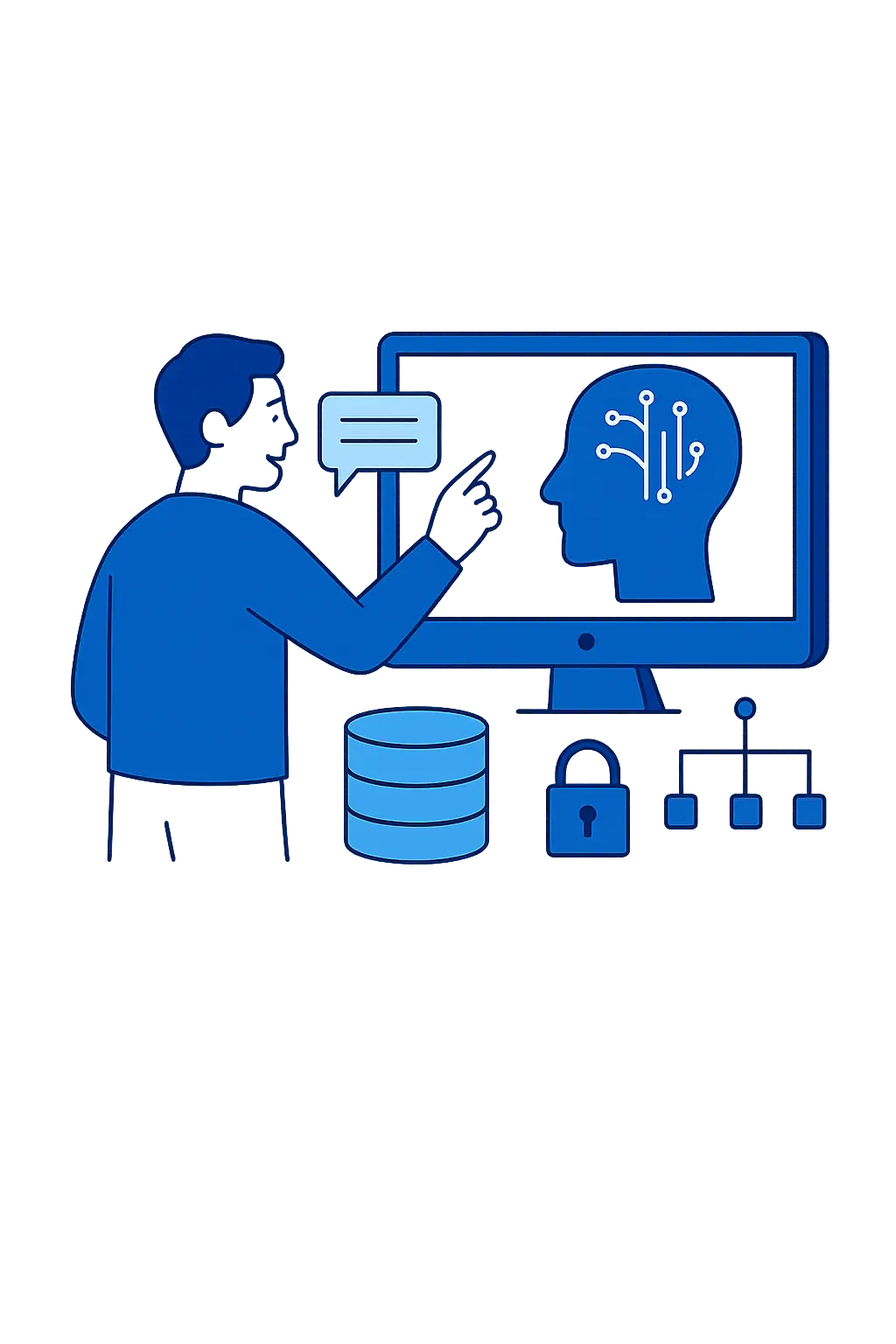 Local AI deployment infrastructure diagram showing private server setup
