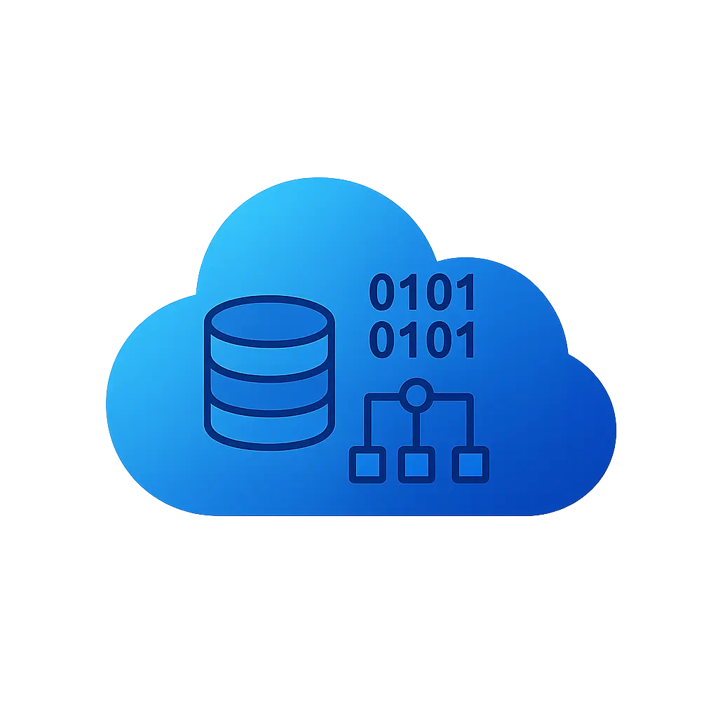 Cloud database infrastructure diagram showing data storage capabilities